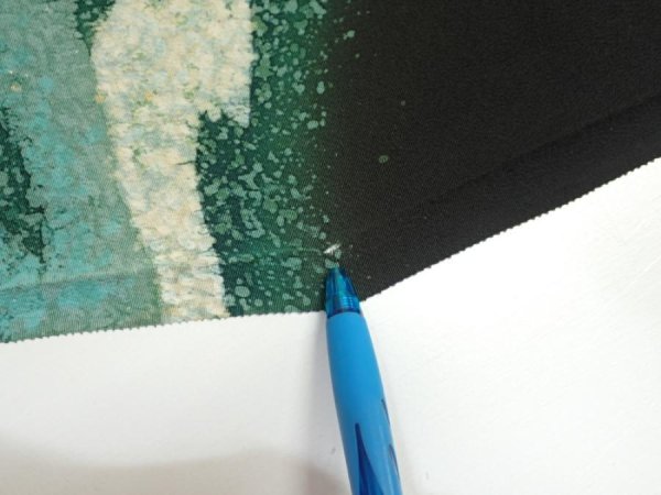 Photo9: 1G01z250  Japanese Kimono Silk  FABRIC Wave Black 60.6x29.5 (9)