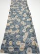 Photo5: 1G01z60  Japanese Kimono Silk  FABRIC Plum branch Blue-Gray 41.7x15.0 (5)