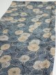 Photo3: 1G02z60  Japanese Kimono Silk  FABRIC Plum branch Blue-Gray 41.7x15.0 (3)