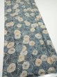 Photo2: 1G06z90  Japanese Kimono Silk  FABRIC Plum branch Blue-Gray 70.1x15.0 (2)