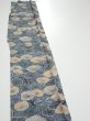 Photo3: 1G08z40  Japanese Kimono Silk  FABRIC Plum branch Blue-Gray 61.0x7.5 (3)