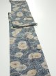 Photo3: 1G09z60  Japanese Kimono Silk  FABRIC Plum branch Blue-Gray 81.9x7.5 (3)