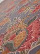 Photo4: 1G05z100  Japanese Kimono Crepe Silk  FABRIC Flowers Purple-Gray 66.9x14.2 (4)