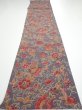 Photo5: 1G05z100  Japanese Kimono Crepe Silk  FABRIC Flowers Purple-Gray 66.9x14.2 (5)