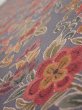 Photo4: 1G07z50  Japanese Kimono Crepe Silk  FABRIC Flowers Purple-Gray 59.8x7.5 (4)