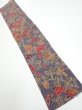 Photo1: 1G10z30  Japanese Kimono Crepe Silk  FABRIC Flowers Purple-Gray 34.3x6.5 (1)