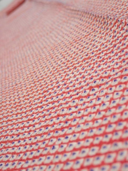 Photo4: 1G09z50  Japanese Kimono Silk  FABRIC Shibori Orangered 89.0x6.9 (4)