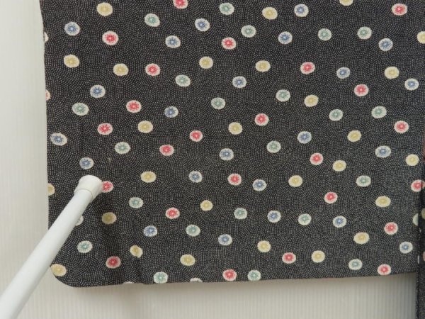 Photo5: 5810T01z490 Vintage Japanese Kimono Silk HAORI Flower Black (5)