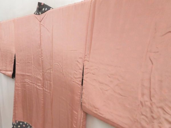 Photo8: 5810T01z490 Vintage Japanese Kimono Silk HAORI Flower Black (8)