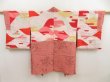 Photo7: 5810T02z630 Vintage Japanese Kimono Silk HAORI Flowers Coral pink (7)