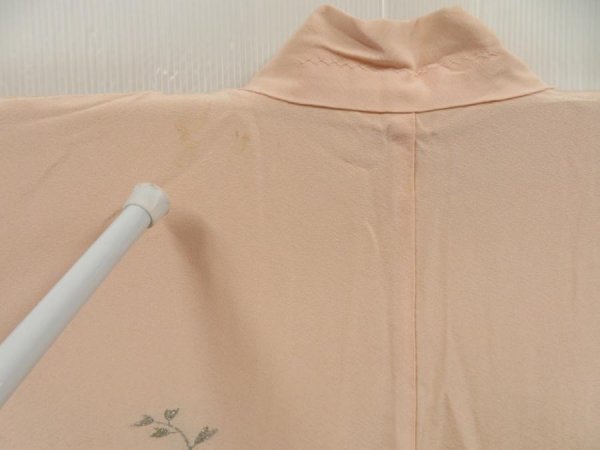Photo5: 5810T05z510 Vintage Japanese Kimono Silk HAORI Flowers Peach (5)