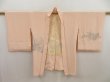 Photo6: 5810T05z510 Vintage Japanese Kimono Silk HAORI Flowers Peach (6)