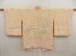 Photo7: 5810T05z510 Vintage Japanese Kimono Silk HAORI Flowers Peach (7)