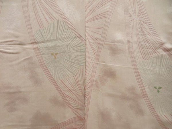 Photo5: 5810T09z740 Vintage Japanese Kimono Silk KOMON Flower Light gray (5)