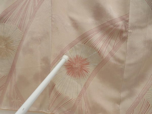 Photo7: 5810T09z740 Vintage Japanese Kimono Silk KOMON Flower Light gray (7)
