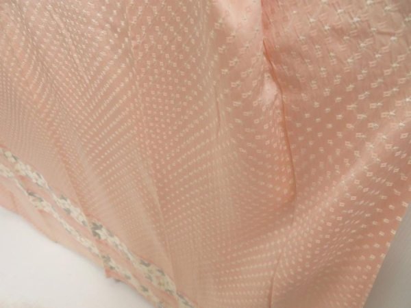 Photo4: 5810T10z1050  Japanese Kimono Silk TSUKESAGE Flower Pink (4)