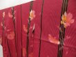 Photo2: 5810T11z740 Vintage Japanese Kimono Silk TSUMUGI Plum blossom Red-Pink (2)