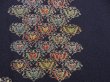 Photo4: 5810T12z970 Vintage Japanese Kimono Silk KOMON Butterfly Navy (4)