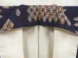 Photo6: 5810T12z970 Vintage Japanese Kimono Silk KOMON Butterfly Navy (6)