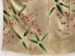 Photo4: 5810T13z680 Antique Japanese Kimono Silk KOMON Plum blossom Dark champagne (4)