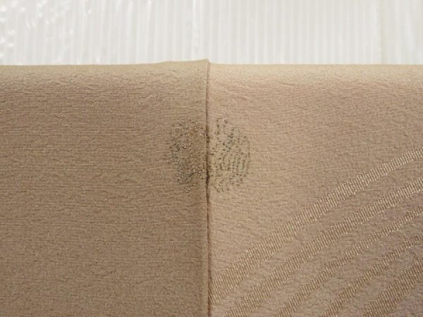 Photo8: 5810T13z680 Antique Japanese Kimono Silk KOMON Plum blossom Dark champagne (8)