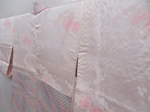 Photo7: 5814T02z570 Vintage Japanese Kimono Silk SHIBORI HAORI Stream Light purple (7)