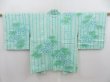 Photo1: 5814T04z540 Vintage Japanese Kimono Silk SHIBORI HAORI Bamboo Mint green (1)