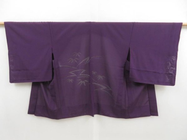 Photo1: 5814T05z250 Vintage Japanese Kimono Silk See through HAORI Grape (1)