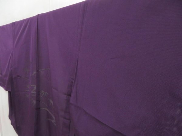 Photo2: 5814T05z250 Vintage Japanese Kimono Silk See through HAORI Grape (2)