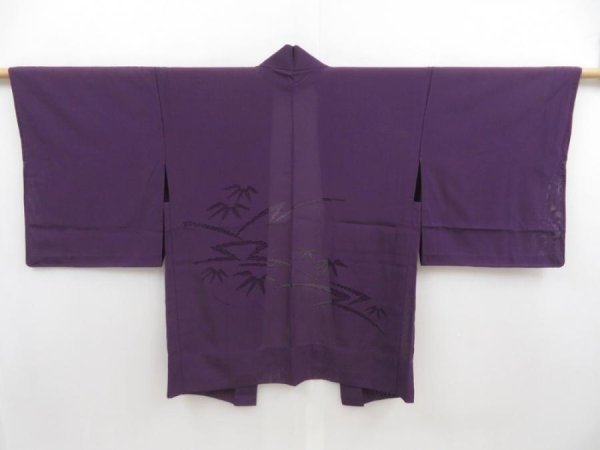 Photo5: 5814T05z250 Vintage Japanese Kimono Silk See through HAORI Grape (5)