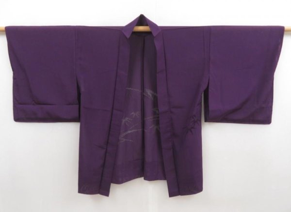Photo6: 5814T05z250 Vintage Japanese Kimono Silk See through HAORI Grape (6)