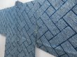 Photo2: 5814T06z410 Vintage Japanese Kimono Silk SHIBORI HAORI  Dark cyan blue (2)