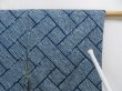 Photo5: 5814T06z410 Vintage Japanese Kimono Silk SHIBORI HAORI  Dark cyan blue (5)