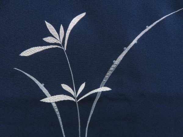 Photo4: 5814T07z650 Vintage Japanese Kimono Silk HAORI Flower Navy (4)