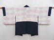 Photo7: 5814T07z650 Vintage Japanese Kimono Silk HAORI Flower Navy (7)