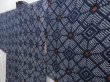 Photo2: 5814T08z450 Vintage Japanese Kimono Silk SHIBORI HAORI  Navy (2)