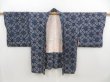 Photo5: 5814T08z450 Vintage Japanese Kimono Silk SHIBORI HAORI  Navy (5)