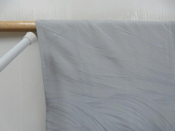 Photo5: 5814T09z460 Vintage Japanese Kimono Silk HAORI  Dull light blue (5)