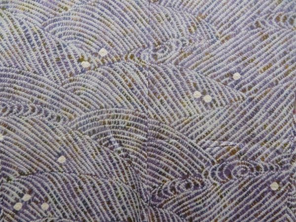 Photo3: 5814T10z540 Vintage Japanese Kimono Silk SHIBORI HAORI Stream Ash purple (3)