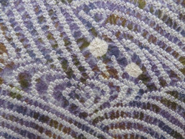 Photo4: 5814T10z540 Vintage Japanese Kimono Silk SHIBORI HAORI Stream Ash purple (4)