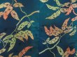 Photo3: 5814T11z560 Vintage Japanese Kimono Silk HAORI Leaf Dark cyan (3)