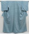 Photo1: 5814T14z850 Vintage Japanese Kimono Silk TSUMUGI  Dull sea blue (1)