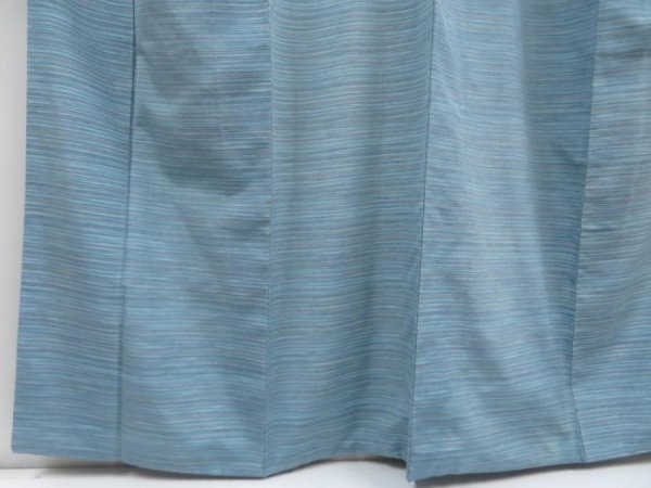 Photo4: 5814T14z850 Vintage Japanese Kimono Silk TSUMUGI  Dull sea blue (4)