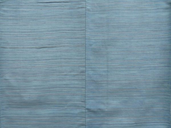 Photo5: 5814T14z850 Vintage Japanese Kimono Silk TSUMUGI  Dull sea blue (5)