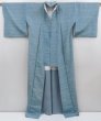 Photo8: 5814T14z850 Vintage Japanese Kimono Silk TSUMUGI  Dull sea blue (8)