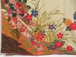 Photo6: 5816T010z1230  Japanese Kimono Silk Bingata FURISODE Flowers Light olive (6)