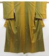 Photo1: 5816T011z790  Japanese Kimono Silk TSUMUGI Butterfly Olive green (1)