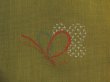 Photo6: 5816T011z790  Japanese Kimono Silk TSUMUGI Butterfly Olive green (6)