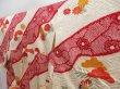 Photo2: 5816T13z950 Vintage Japanese Kimono Silk TSUKESAGE Plum blossom Dull red (2)