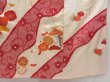 Photo7: 5816T13z950 Vintage Japanese Kimono Silk TSUKESAGE Plum blossom Dull red (7)